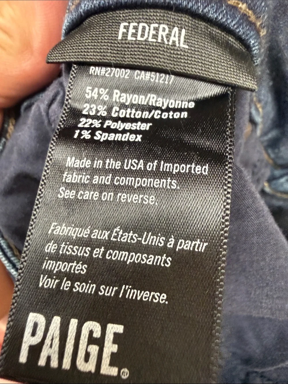 PAIGE Men's Navy Relaxed Straight Jeans